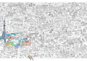Poster Geant Coloriage Poster Grand Paris Géant   Colorier 180 X 100 Cm Grand Paris