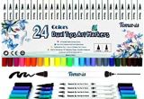 Quel Feutre Pour Coloriage Adulte Lot De 24 Feutres De Coloriage Pour Bullet Journal 0 4 Mm Double