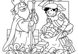Saint Nicolas Et Père Fouettard Coloriage Dessin De Saint Nicolas A Colorier