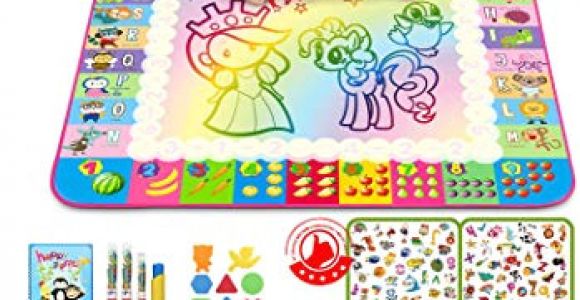 Tapis Coloriage Eau tomy Aquadoodle Sunyjoy 2 En 1 Tapis Aquadoodle 100 X 100 Cm Grand Tapis De Dessin Eau Enfant Jeu De Puzzle Tapis Doodle Avec 16 Accessoires Jouets éducatifs Pour