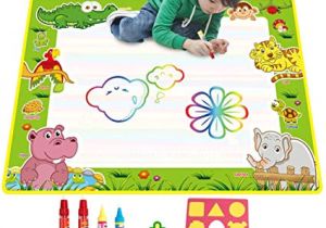 Tapis De Coloriage Aqua Magique Tapis De Dessins Aqua Eau Doodle Mat Avec 4 Magique Water Stylo Et 1 Eva Graphique Réutilisable Multicolore Pas De Désordre Peinture Ecriture Planche