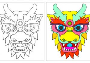 Tête De Dragon Chinois Coloriage Masque Dragon ateliers Manuels