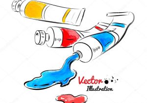 Tube De Peinture Coloriage Tubos De Pintura Y Pintura De Aceite — Archivo Imágenes