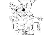 Un Coloriage A Imprimer Coloriage Stitch En Velo Dessin