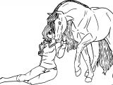 Un Coloriage A Imprimer Coloriage Une Fille Se Confie A son Cheval Dessin